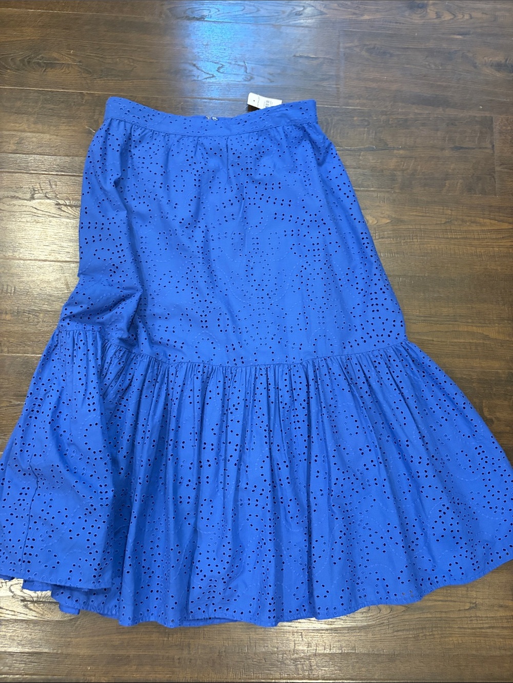 Ann Taylor Royal Blue Eyelet Tiered Maxi Skirt